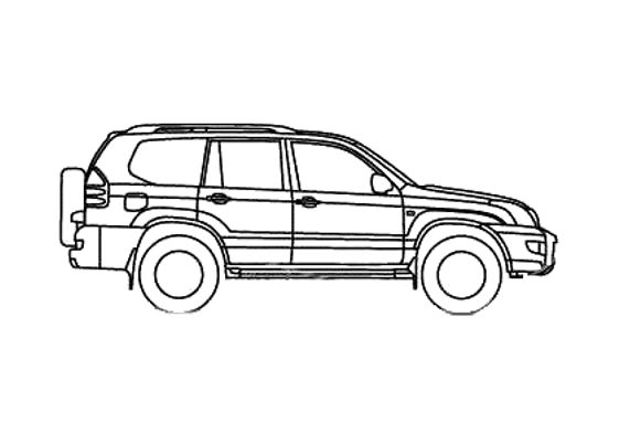 Download drawing Toyota Land Cruiser Prado 120 SUV 2007 in ai pdf png ...